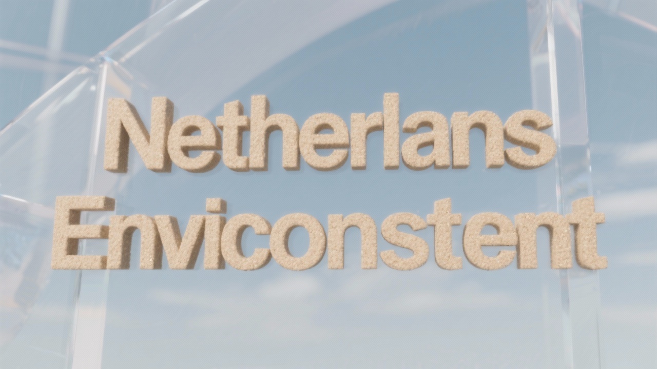 Eenvoudig woordmerk Netherlands EnvConsult in zandkleurige letters op transparante achtergrond voor helder milieuprofiel